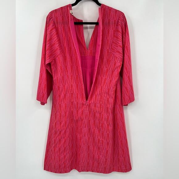 🆕 NWT Layla Printed Tunic Mini Dress Pattern Pocket Boho Pink Orange Red Medium - Picture 10 of 14